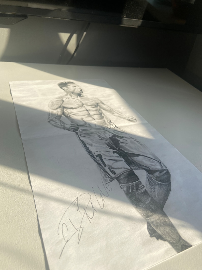 Cristiano Ronaldo Pencil Drawing - Etsy