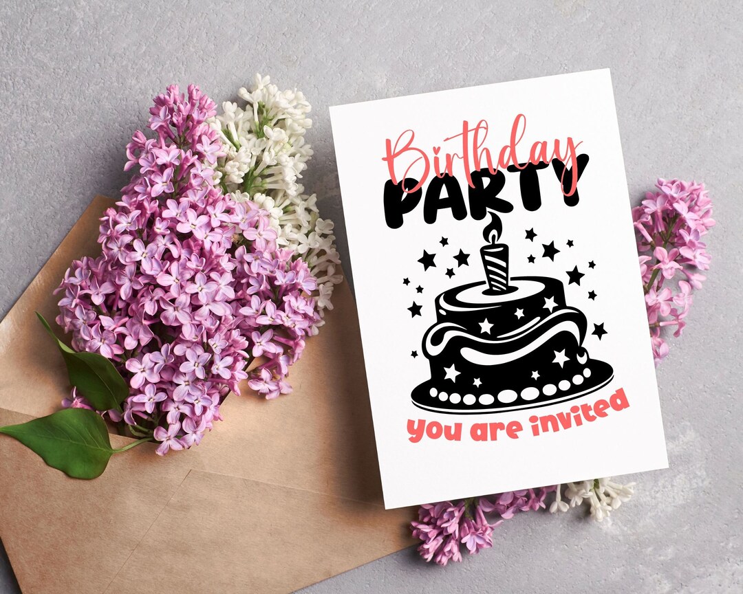 Birthday Party Invitation SVG, PDF, Vector, Sublimation Image, Cut File ...