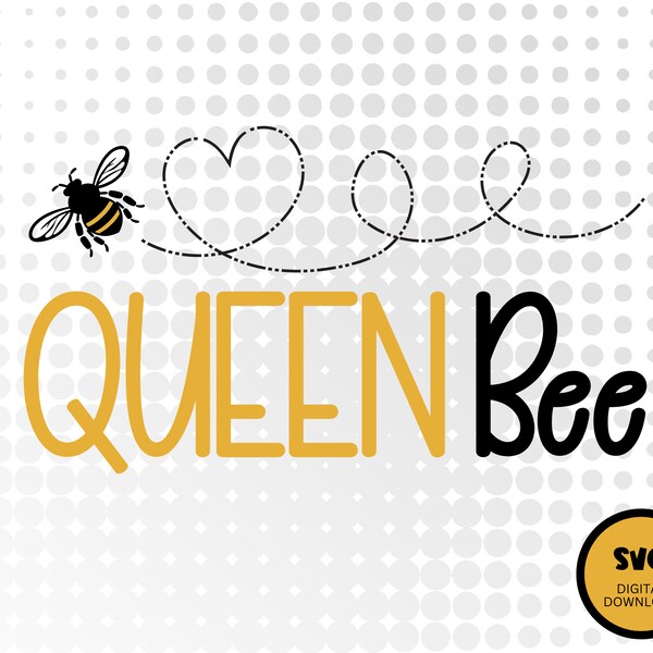 Queen Bee SVG, Transparent PNG, POD, Sublimation, Commercial Use Digital Image