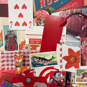RADIANT RED PACK: Shades of Red Ephemeral Scrap-pack Inspiration! Vintage & Modern gemischt.