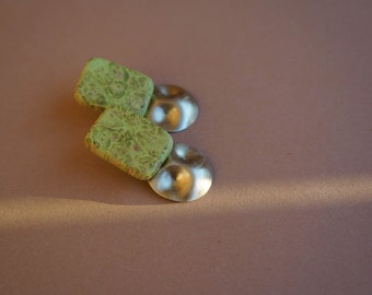 Bohemian Accessories | Lime Boho Earrings | Brass Earrings | Lime Green Studs | Artisanal Jewelry | Trendsetting Handmade Earrings