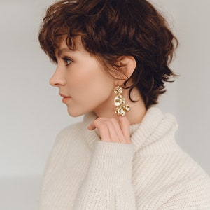Brass bohemian earrings Wearable boho jewelry French style jewelry Elegant earrings image 6