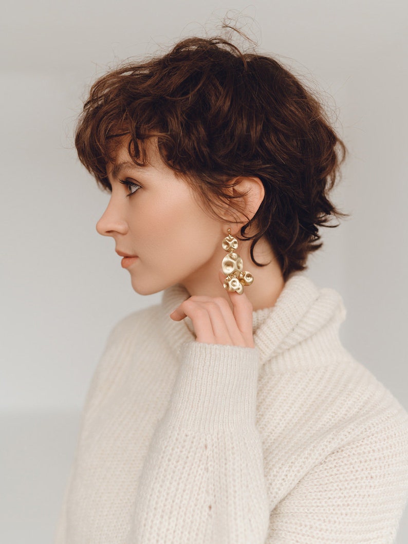 Brass bohemian earrings Wearable boho jewelry French style jewelry Elegant earrings image 6