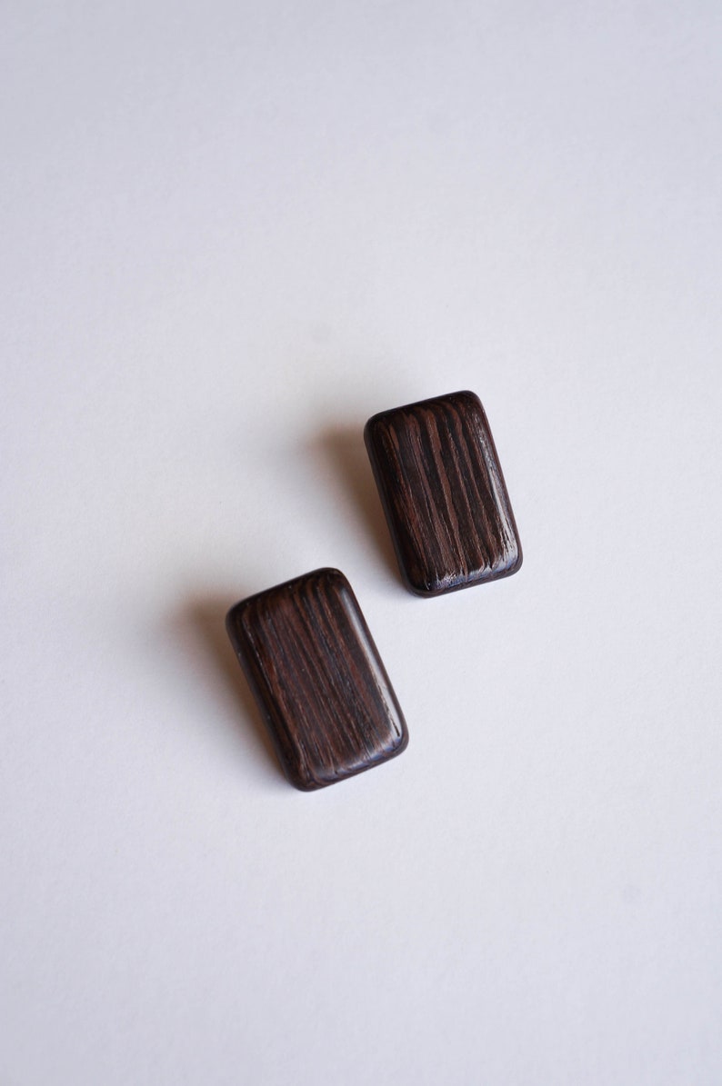 Minimalist earrings Brown earrings Geometry earrings image 8