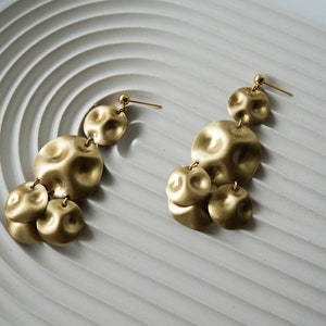 Brass bohemian earrings Wearable boho jewelry French style jewelry Elegant earrings image 4