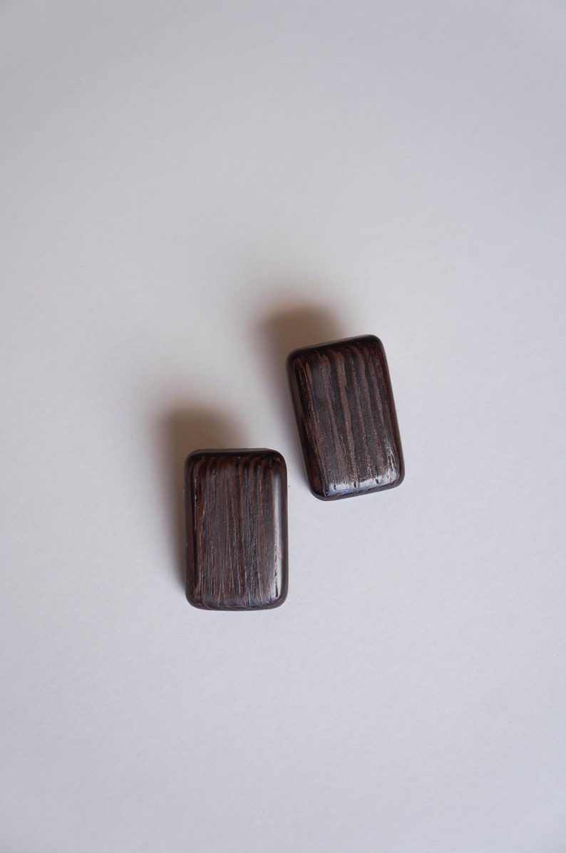 Minimalist earrings Brown earrings Geometry earrings image 9