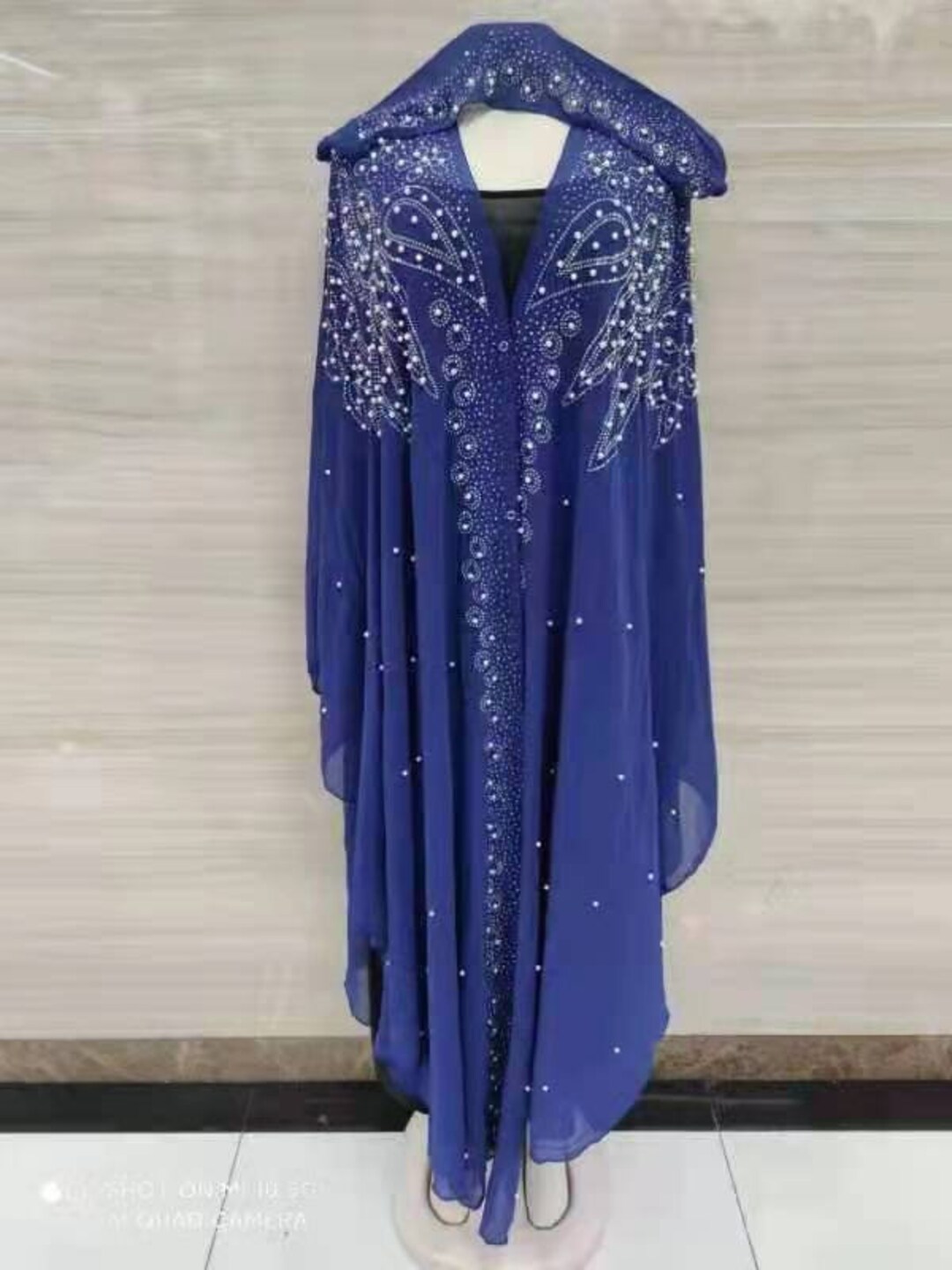 Women Summer Robes Ladies Abaya African Chiffon Pearl Long Etsy