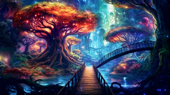 The Enchanted Forest  Fantasy landscape, Magic forest, Anime scenery