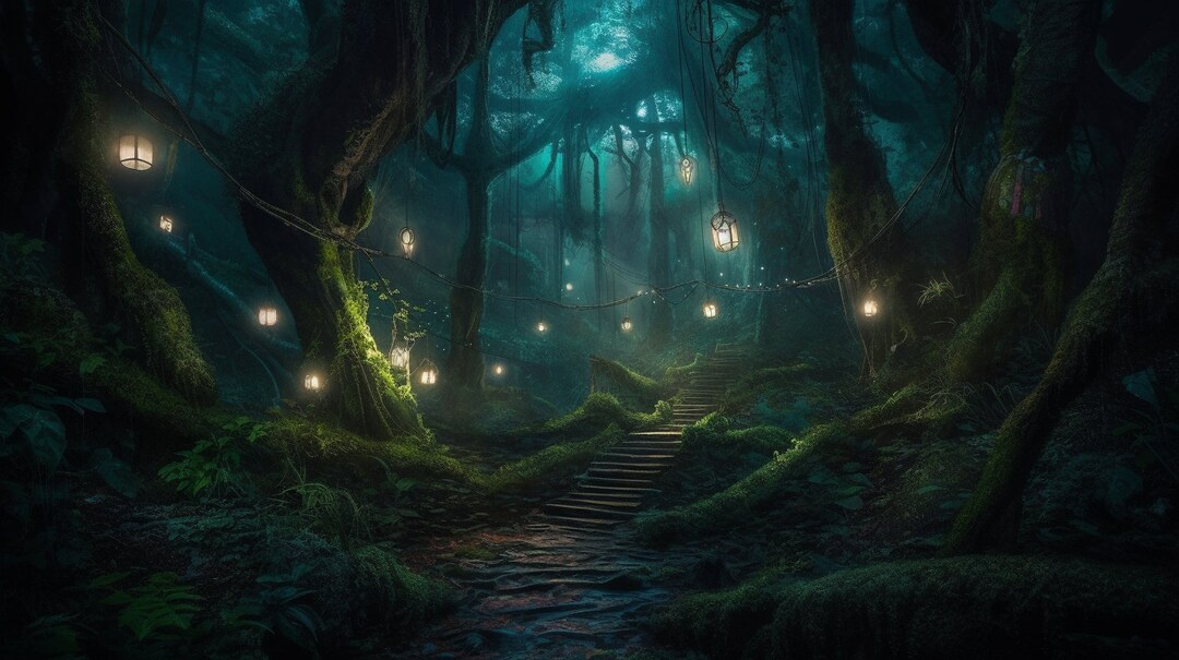 4 Enchanted Forest Wall Art Enchanted Forest Printable Digital Art