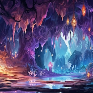 5 Fantasy Crystal Cave Wallpaper Images, Enchanted Cave Desktop Wallpaper, Fantasy Cave Digital Art, Enchanted Crystal Cave Printable