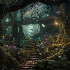 5 Enchanted Forest Wall Art Enchanted Forest Printable Digital Art ...