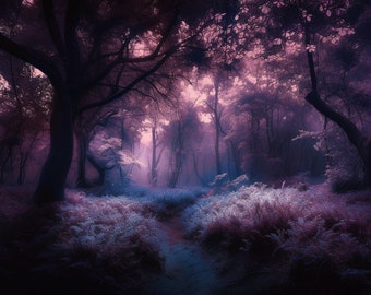 4 Enchanted Forest Wall Art Enchanted Forest Printable Digital Art Enchanted Forest Digital Art Enchanted Forest Ai Art 4 Large JPG Images