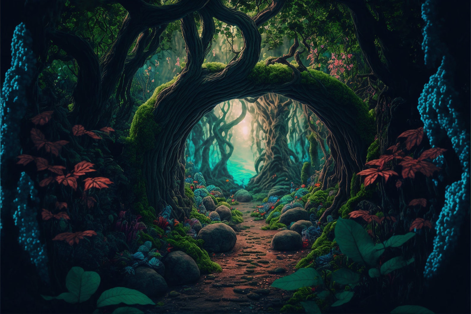5 Enchanted Forest Wall Art Enchanted Forest Printable Digital Art ...