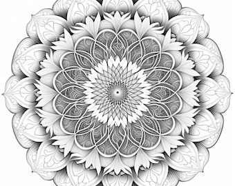 12 Page Printable Mandala Coloring Book - Mandala Pattern - Coloring Books For Adults - Instant Digital Download - PDF