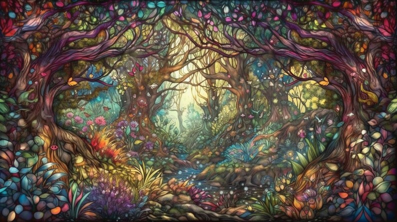5 Enchanted Forest Wallpaper | Printable Art | Digital Art | Digital ...
