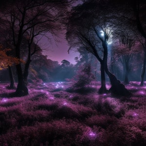 4 Zauberwald Wandkunst Zauberwald druckbare digitale Kunst Zauberwald digitale Kunst Zauberwald Ai Art 4 große JPG Bilder
