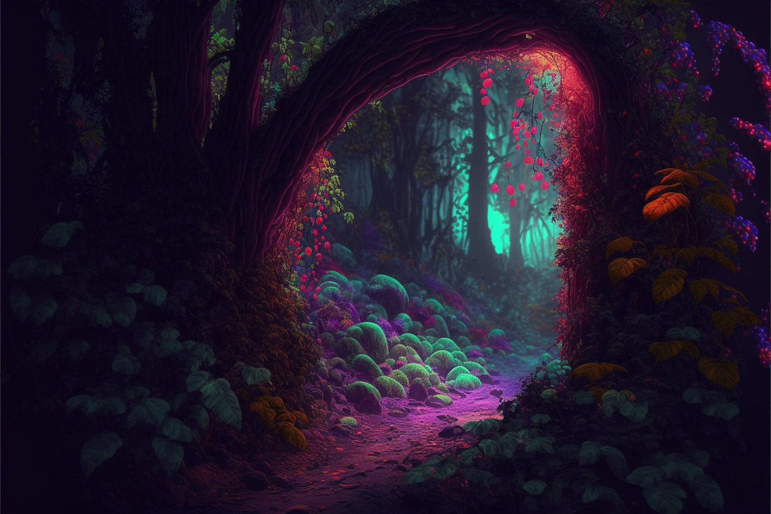 Enchanted Forest Wall Art Enchanted Forest Printable Digital Art ...