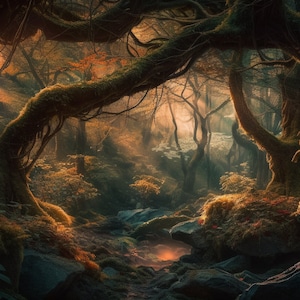 4 Foresta Incantata Wall Art Foresta Incantata Arte Digitale Stampabile Foresta Incantata Arte Digitale Foresta Incantata Ai Arte 4 Grandi Immagini JPG