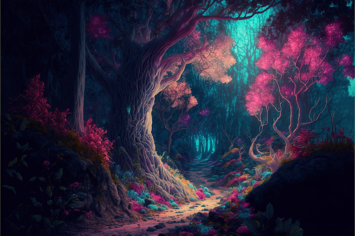 Enchanted Forest Wall Art Enchanted Forest Printable Digital Art
