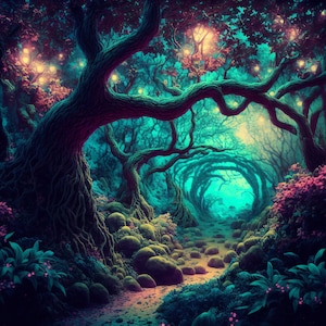5 Foresta Incantata Wall Art Foresta Incantata Arte Digitale Stampabile Foresta Incantata Arte Digitale Foresta Incantata Ai Arte 5 Grandi Immagini JPG