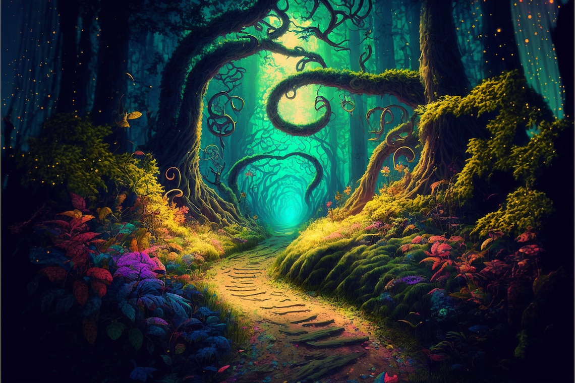 5 Enchanted Forest Wall Art Enchanted Forest Printable Digital Art