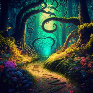 5 Enchanted Forest Wall Art Enchanted Forest Printable Digital Art ...