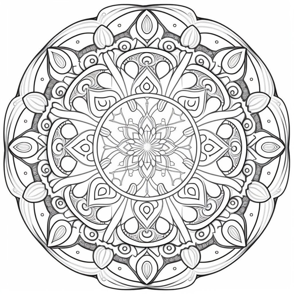24 Page Printable Mandala Coloring Book - Mandala Pattern - Coloring Books For Adults - Instant Digital Download - PDF