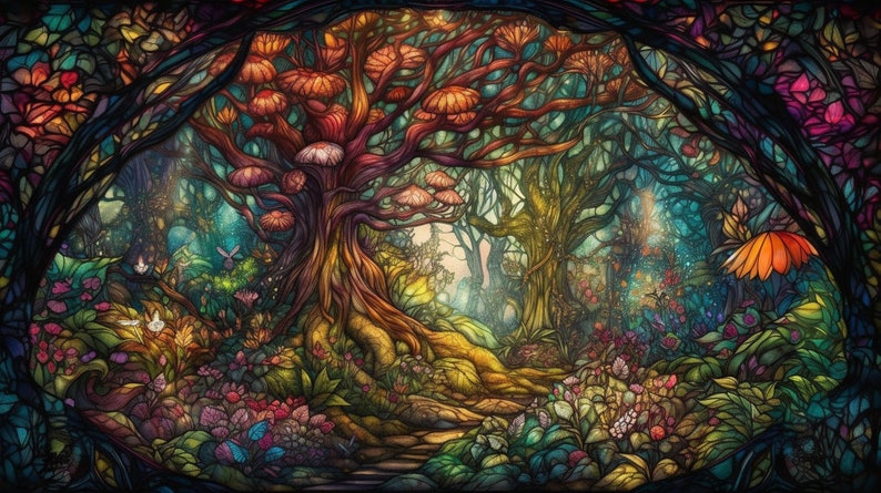 5 Enchanted Forest Wallpaper | Printable Art | Digital Art | Digital ...