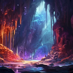 5 Fantasy Crystal Cave Wallpaper Images, Enchanted Cave Desktop Wallpaper, Fantasy Cave Digital Art, Enchanted Crystal Cave Printable