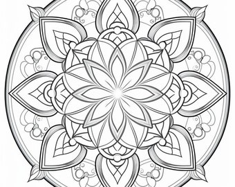 24 Page Printable Mandala Coloring Pages, Mandala Pattern, Coloring Books For Adults, Mandala Coloring Book, Instant Digital Download PDF