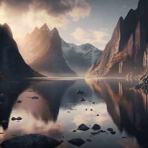 3 Fjord Wandkunst, Fjord Wallpaper Bilder, Fjord Wallpaper, Fjord digitale Kunst, Fjord druckbare digitaler Download Fjords druckbare Wandkunst
