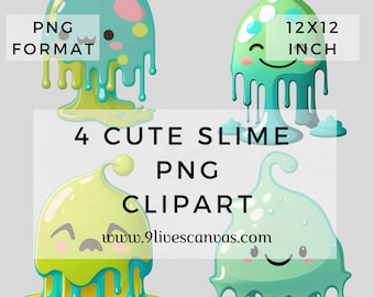 slime c lip art Slime Clipart, Set of 4 Cute Clipart PNG Images, Cute Slime PNG, Cute Slime  Digital Download PNG Images for Scrapbooking. Sublimation Pngs
