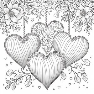 36 Page Printable Valentine&#39;s Day Coloring Book - Coloring Books For Adults - Instant Digital Download - PDF