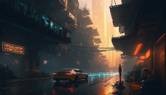 Cyberpunk 2077 animated wallpaper Sea City. 