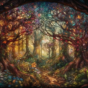 5 Enchanted Forest Wallpaper | Printable Art | Digital Art | Digital ...