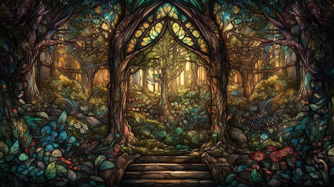 5 Enchanted Forest Wallpaper | Printable Art | Digital Art | Digital ...