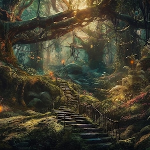 4 Foresta Incantata Wall Art Foresta Incantata Arte Digitale Stampabile Foresta Incantata Arte Digitale Foresta Incantata Ai Arte 4 Grandi Immagini JPG