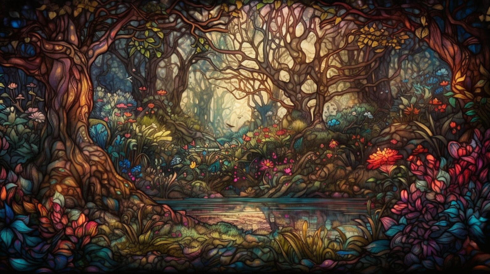 5 Enchanted Forest Wallpaper Printable Art Digital Art Digital Download ...