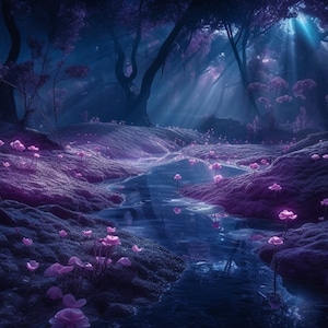 4 Enchanted Forest Wall Art Enchanted Forest Printable Digital Art Enchanted Forest Digital Art Enchanted Forest Ai Art 4 Large JPG Images