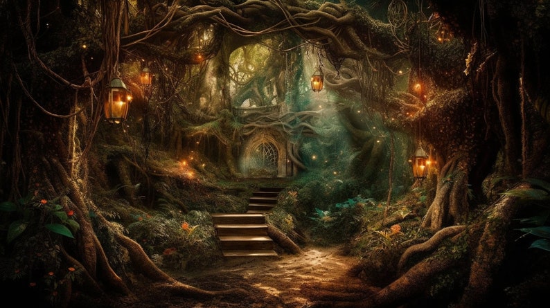 5 Enchanted Forest Wall Art Enchanted Forest Printable Digital Art ...