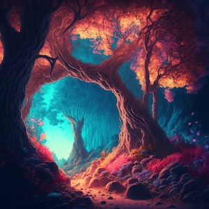 5 Foresta Incantata Wall Art Foresta Incantata Arte Digitale Stampabile Foresta Incantata Arte Digitale Foresta Incantata Ai Arte 5 Grandi Immagini JPG