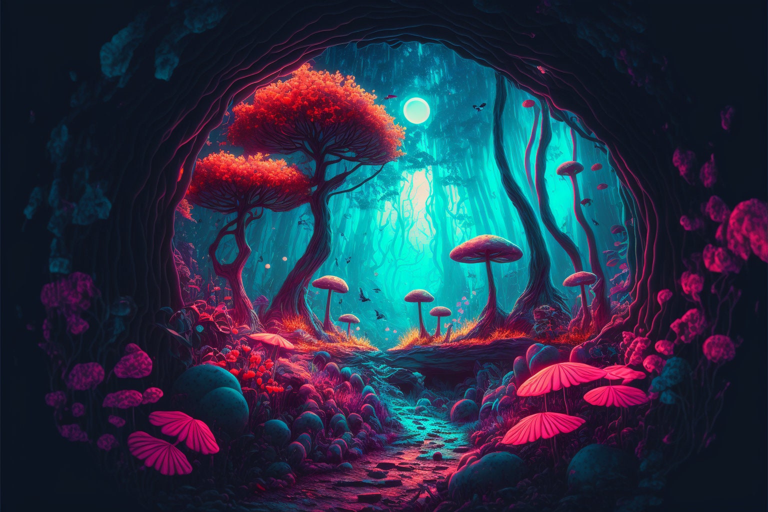 5 Enchanted Forest Wall Art Enchanted Forest Printable Digital Art ...