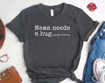 Wein Mom T-Shirt, Mama braucht Wein, lustiges trinkendes T-Shirt