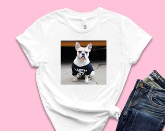 Maglietta con foto personalizzata, maglietta con ritratto di animale domestico personalizzato, maglietta bianca unisex