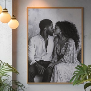 African American Bedroom Wall Art Poster African American Couples Gift Black Art Gift Anniversary Gift African American Art Pieces