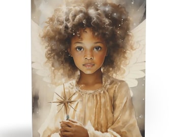 Afro Black Angel Christmas Cards - African American Christmas Cards Black Angel Holiday Greeting Cards African American Christmas Card Sets