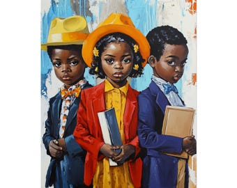 Black Boy Reading Art Print, Nursery Decor, Stretched Canvas - Etsy