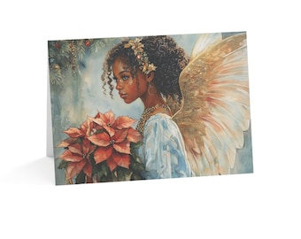 Black Angel Christmas Cards: Afrocentric Holiday Greeting Card Set