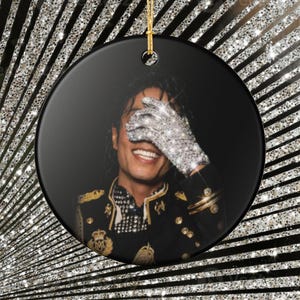 Michael Jackson Inspired Christmas Ornament Gift in Box African American Christmas Decor Michael 90s Pop Music Fan Gift Double-Side Ornament