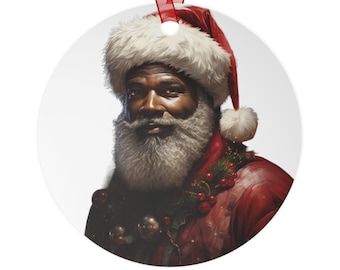 Black Santa Ornament African American Christmas Ornament Black Santa Claus Christmas Decorations Holiday Decor Christmas Decor XMAS Presents